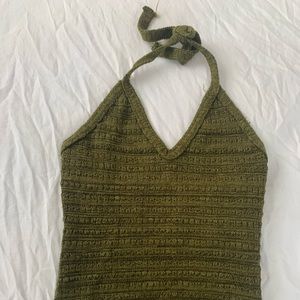 Debut- Forest Green Knit Halter Top
